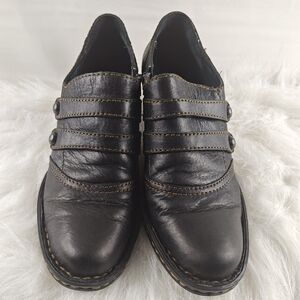 Born Concept Womens Size 6 Black Leather  Heels Booties Boots Shoes